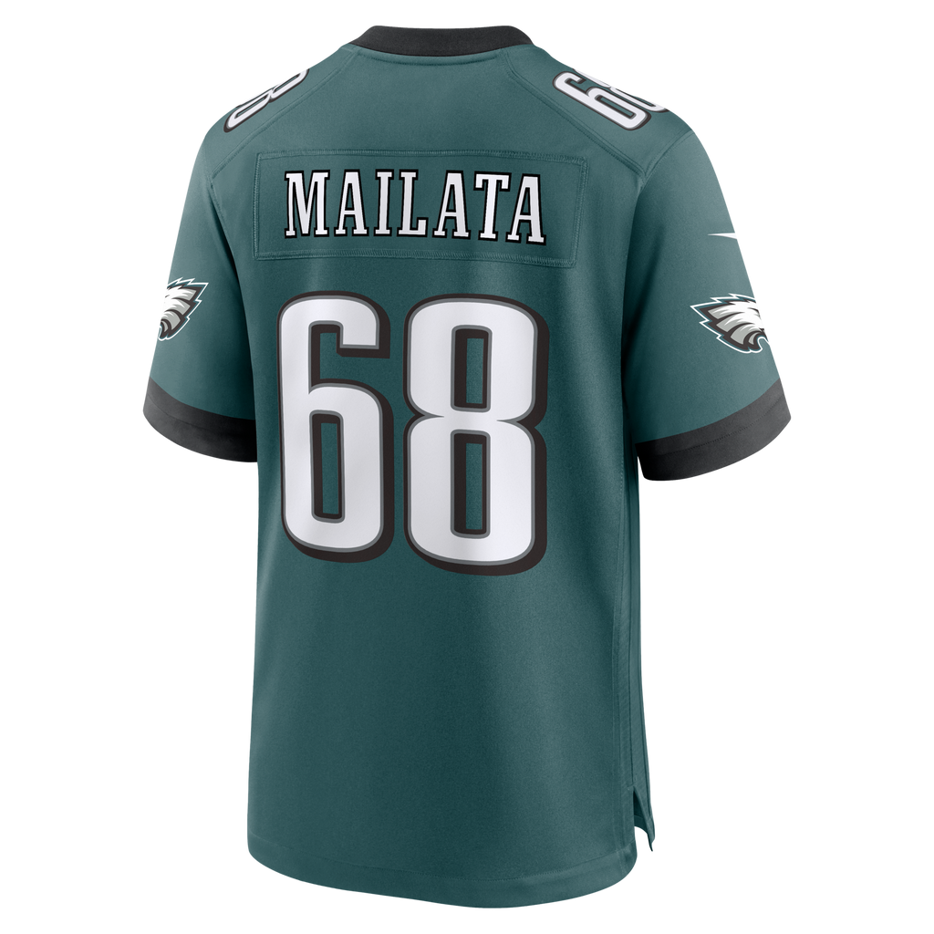 Philadelphia Eagles Jordan Mailata Midnight Green Team Game Football Jersey