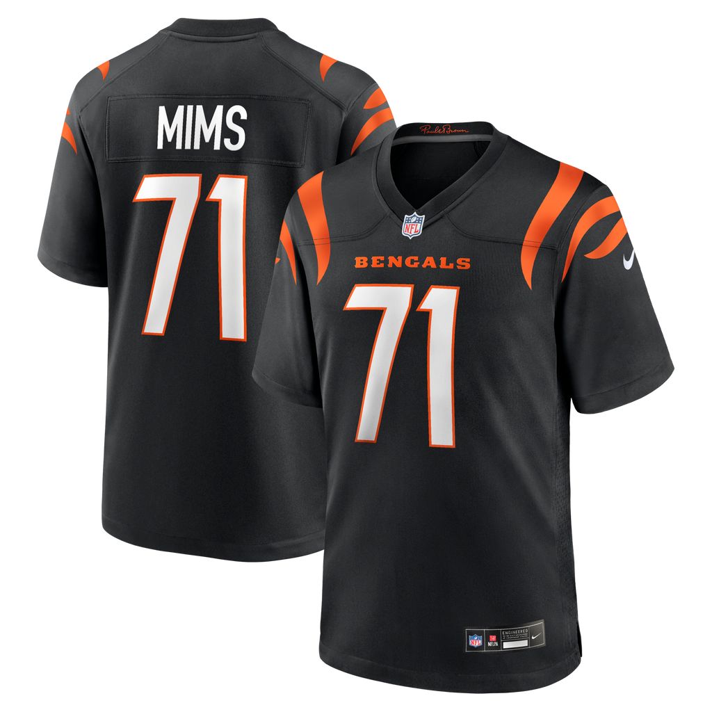 Cincinnati Bengals Amarius Mims Black Player Game Football Jersey