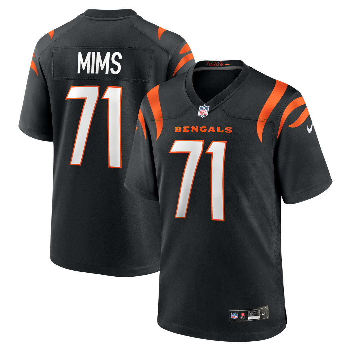 Cincinnati Bengals Amarius Mims Black Player Game Football Jersey
