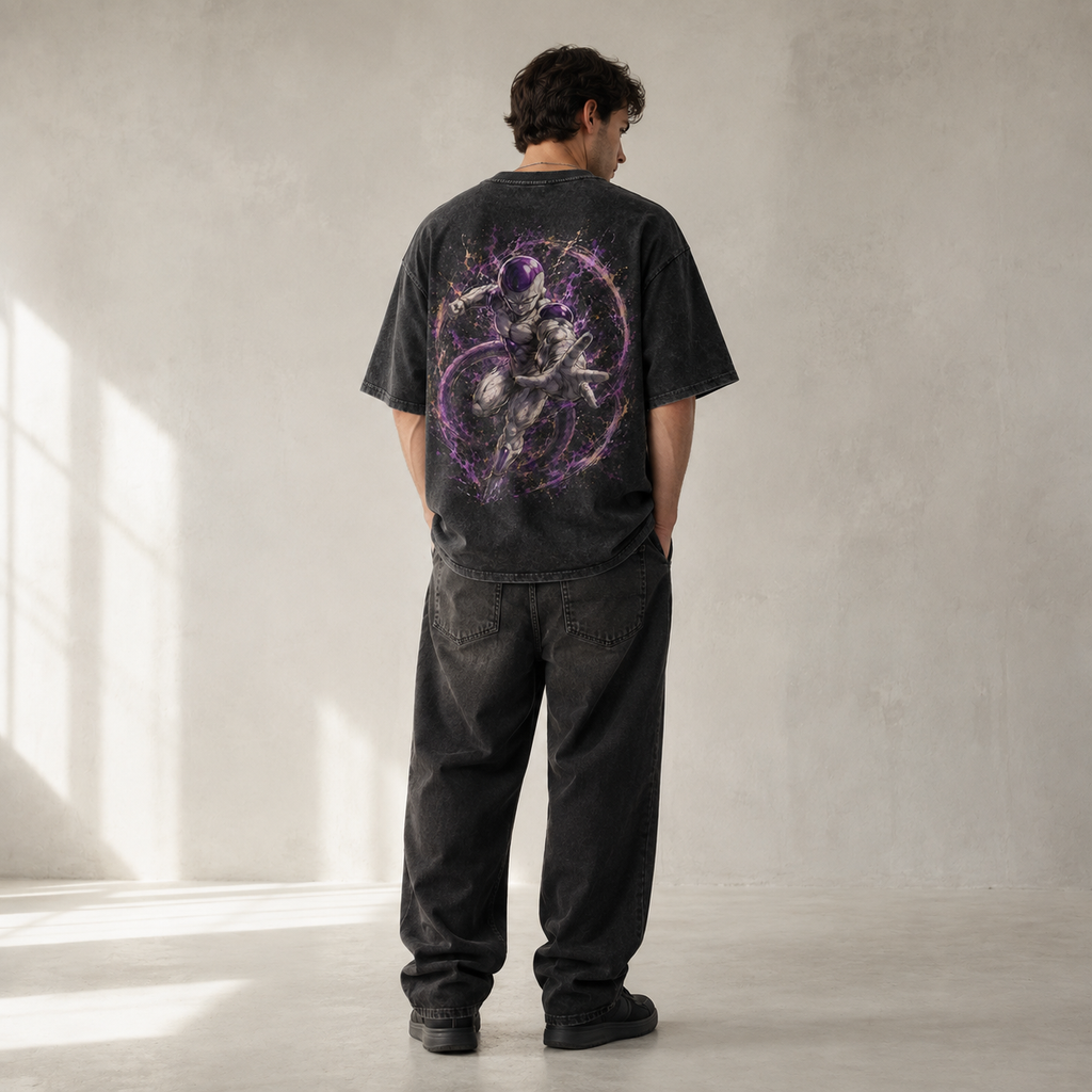 Dragon Ball Anime Graphic Tee - Violet Orbit: Frieza in Full Force, Directional