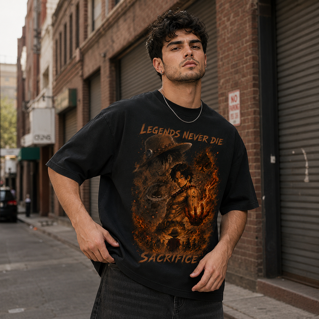 One Piece Anime Graphic Tee - Legends Never Die: Ace, Embers and the Weight of Sacrifice
