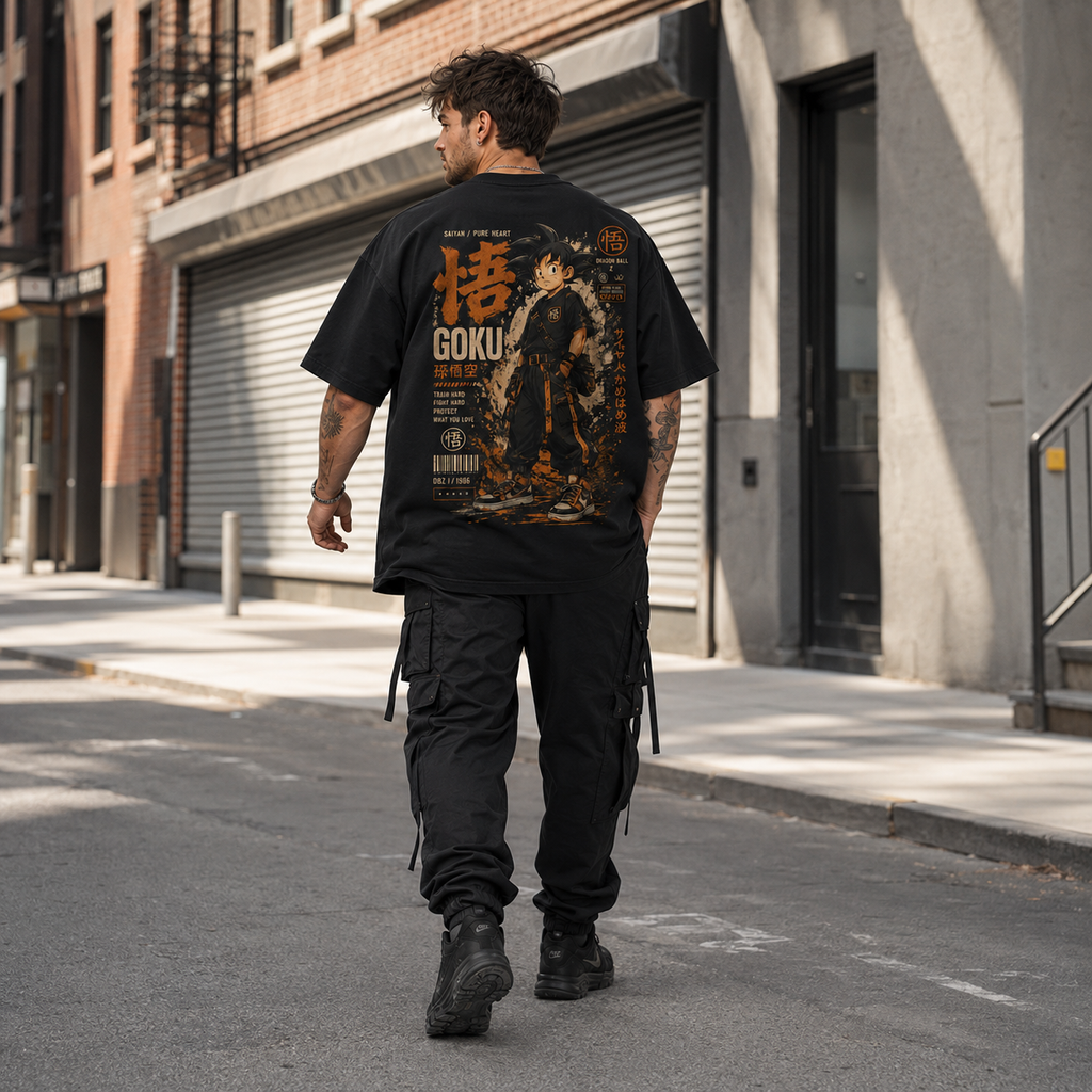 Dragon Ball Anime Graphic Tee - Pure Heart, Quiet Stance: Goku Streetwear
