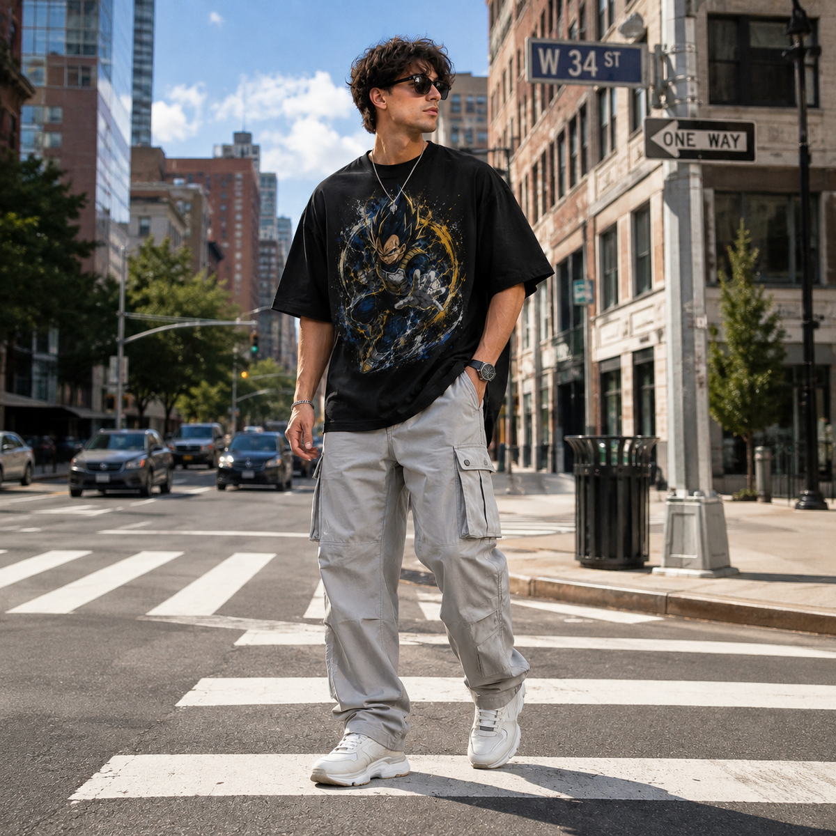 Dragon Ball Anime Graphic Tee - Obsidian Charge: Vegeta, Gold Arcs and Explosive Form