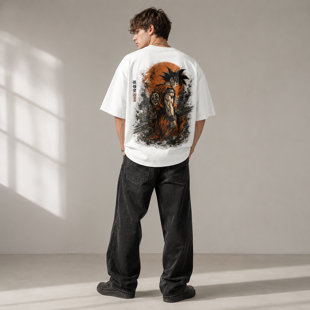 Dragon Ball Anime Graphic Tee - Son Goku: Ink, Sunfall and the Quiet Turn