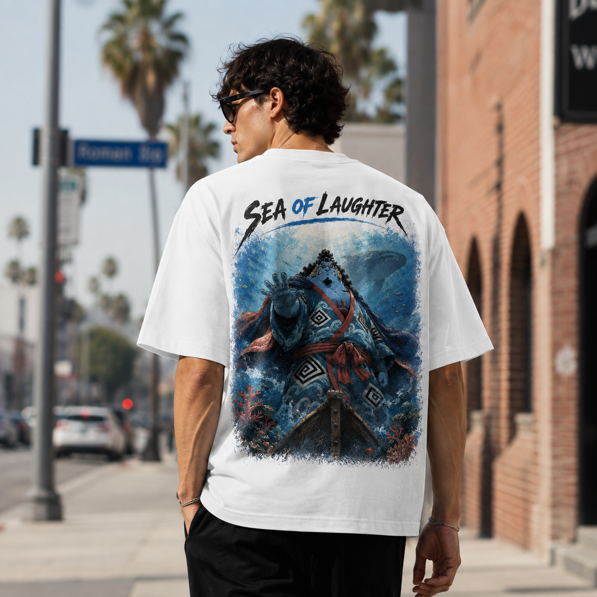 One Piece Anime Graphic Tee - Sea of Laughter: Jinbei and the Weight of Stillness