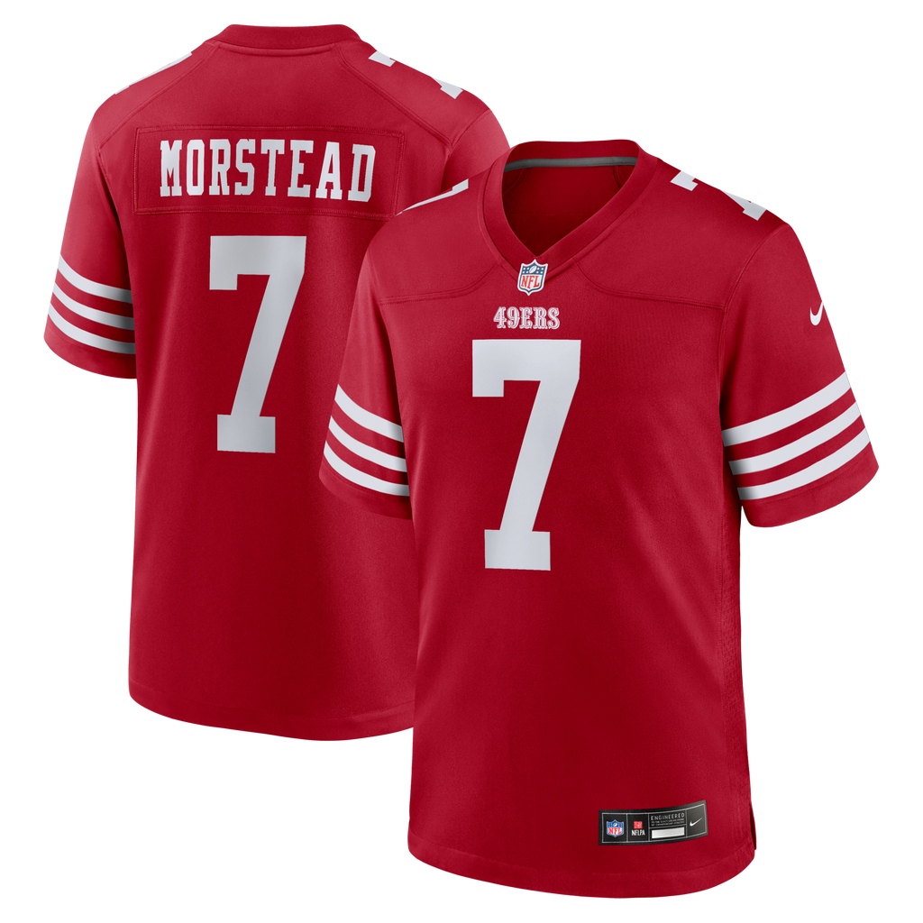 San Francisco 49ers Thomas Morstead Scarlet Team Game Football Jersey