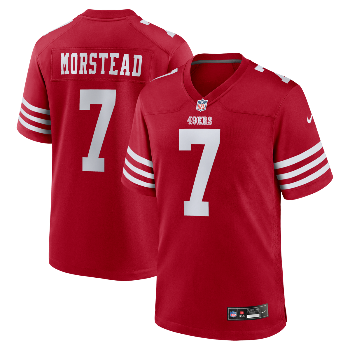 San Francisco 49ers Thomas Morstead Scarlet Team Game Football Jersey