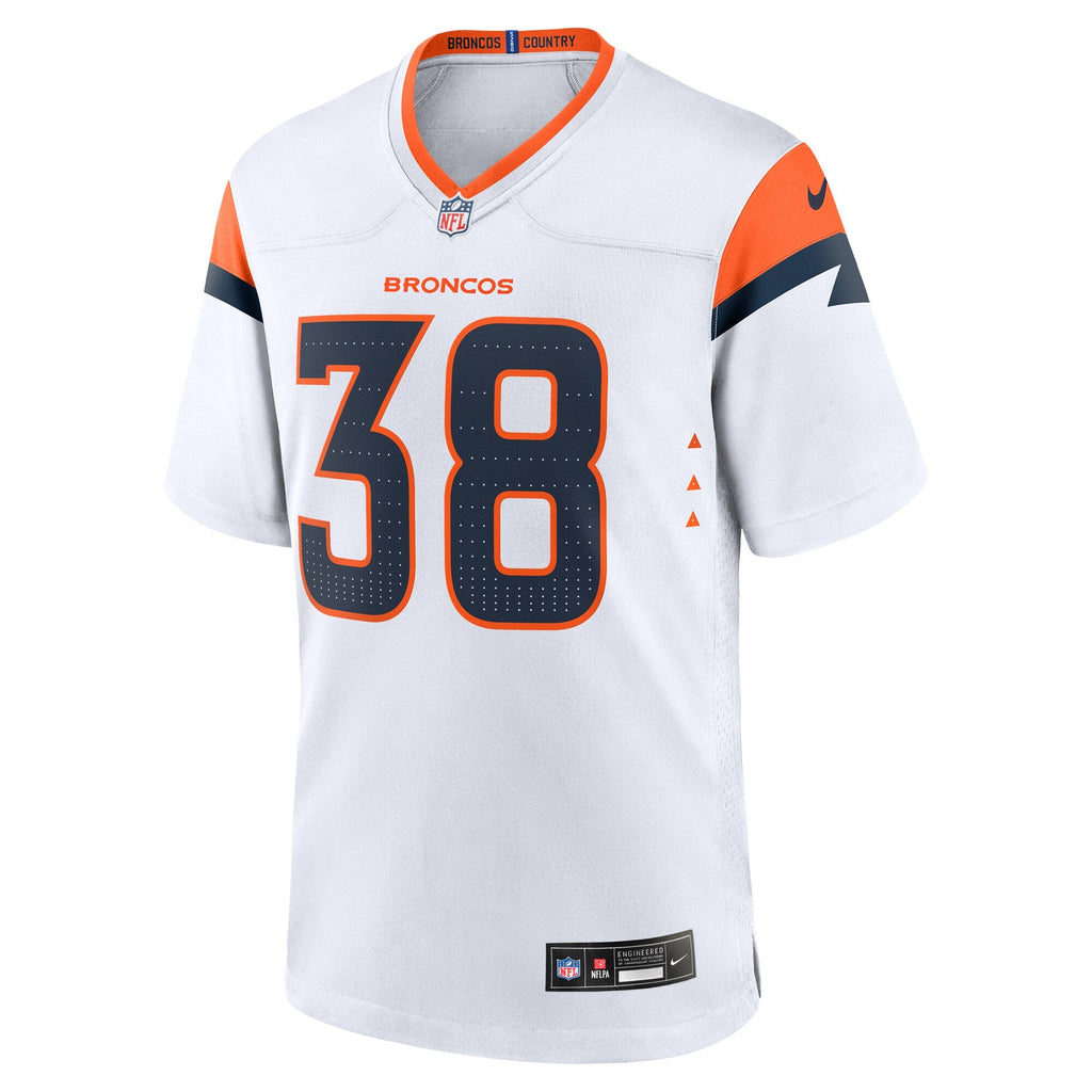 Denver Broncos Jaleel McLaughlin White Game Football Jersey