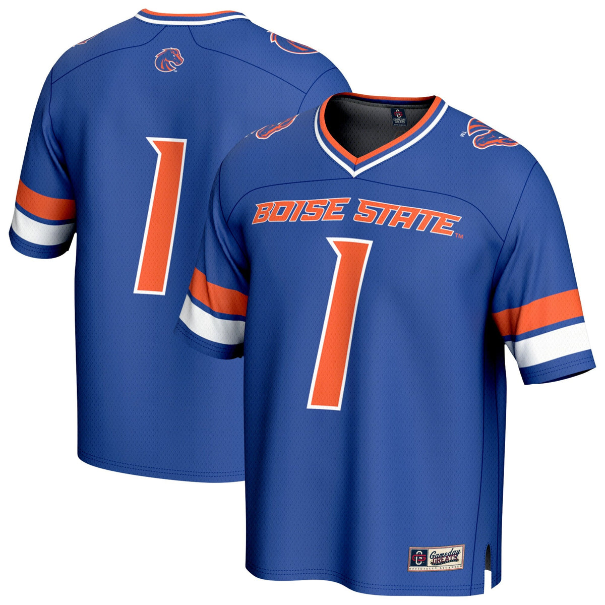Royal Boise State Broncos Collegiate Football Lightweight Fashion Jersey