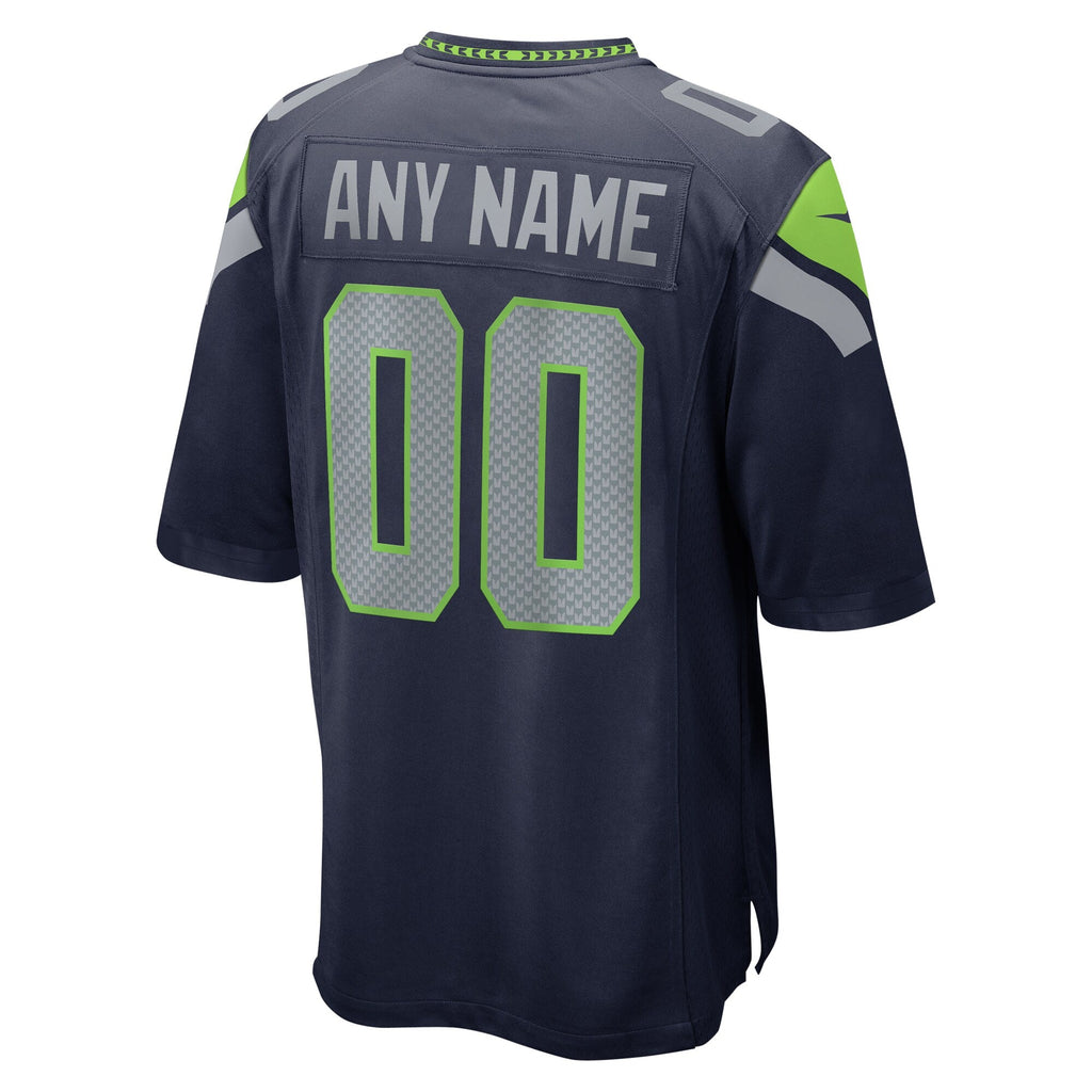 Seattle Seahawks College Navy Custom Game Football Jersey