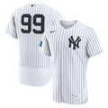 New York Yankees Aaron Judge White Home Sponsor Patch Baseball Jersey