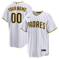 San Diego Padres White Home Replica Custom Baseball Jersey