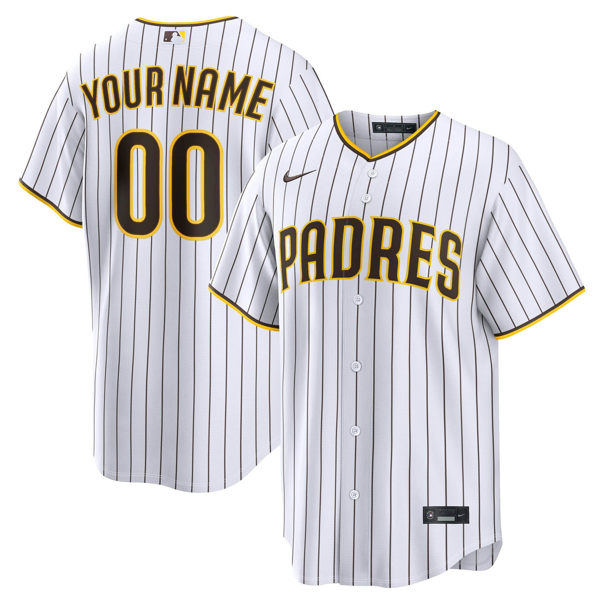 San Diego Padres White Home Replica Custom Baseball Jersey