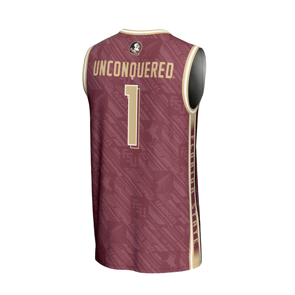 #1 Florida State Seminoles Lightweight Highlight Print Basketball Jersey - Garnet
