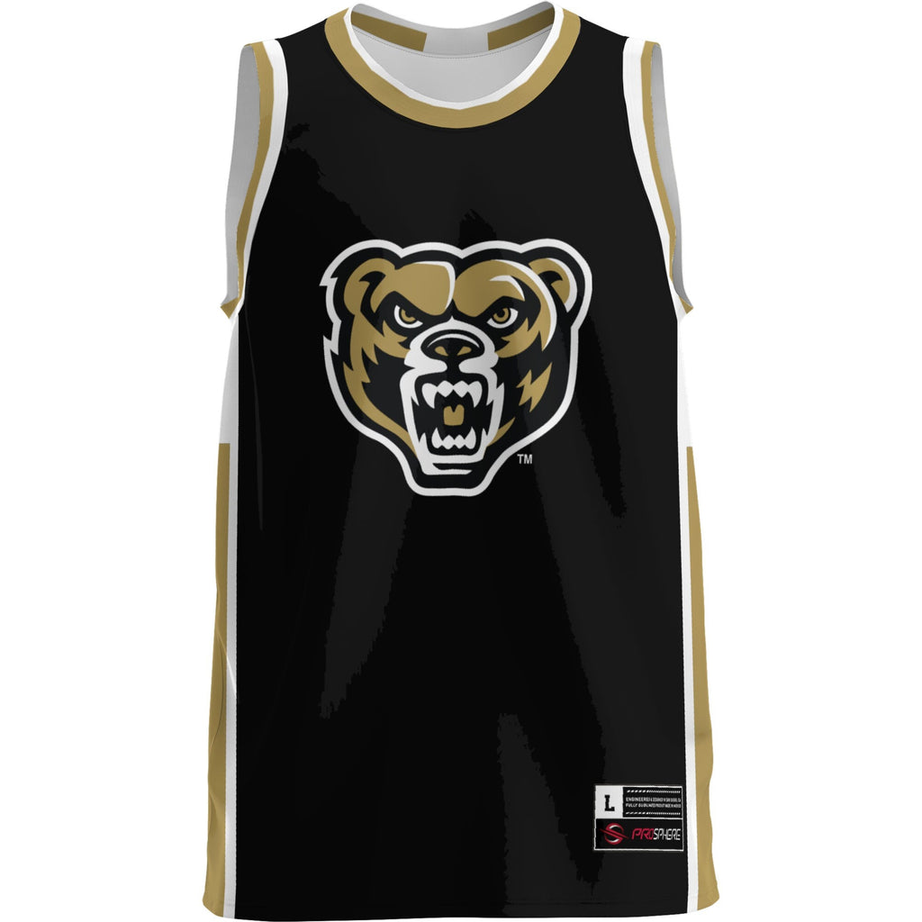 Oakland Golden Grizzlies Lightweight Basketball Jersey - Black