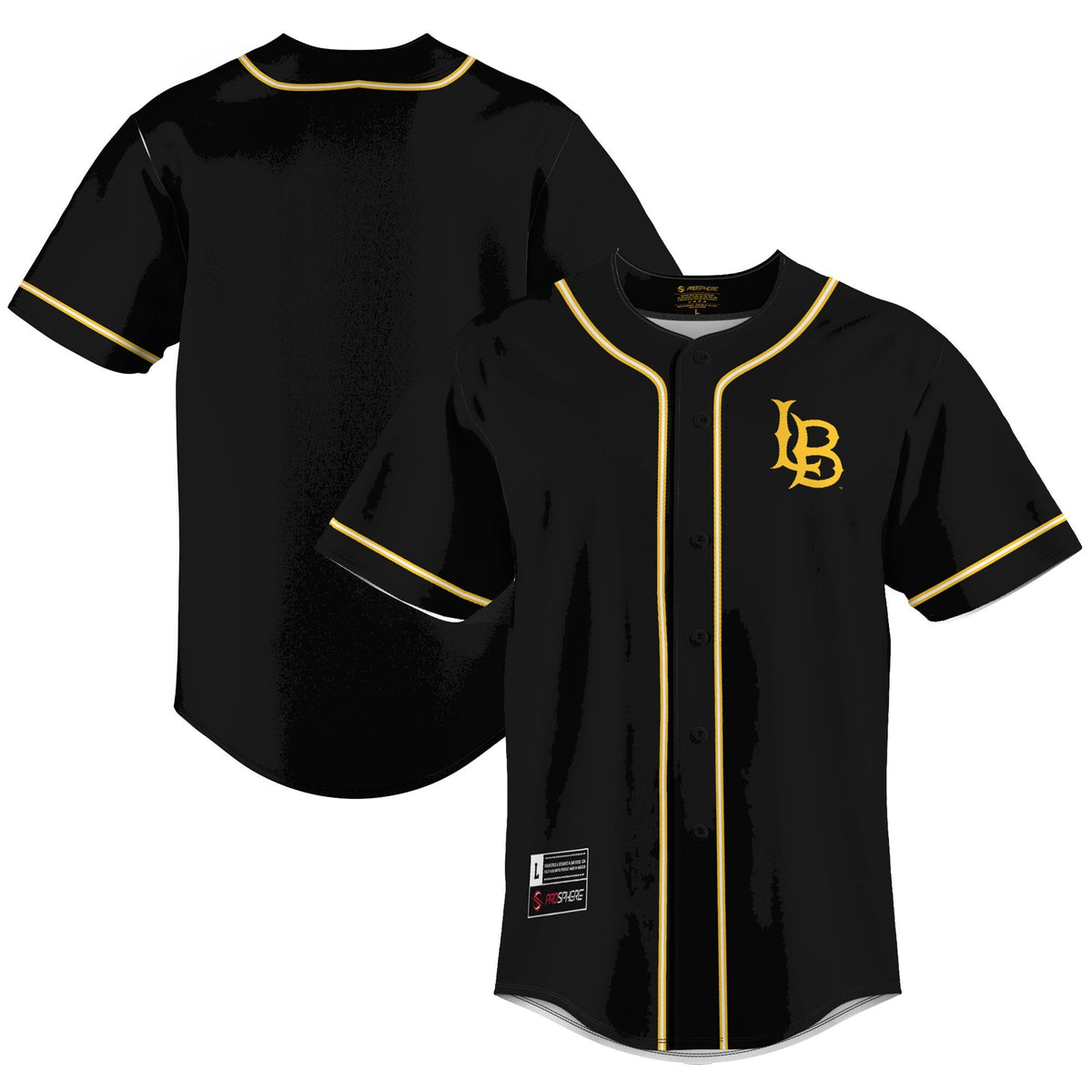 Cal State Long Beach The Beach Lightweight Baseball Jersey - Gold