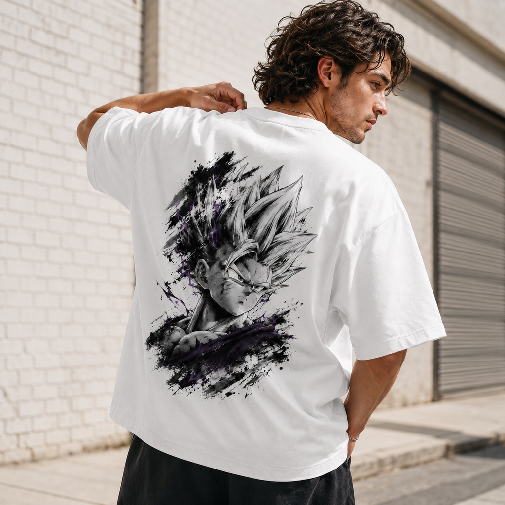 Dragon Ball Anime Graphic Tee - Violet Arc: Gohan Ink Storm