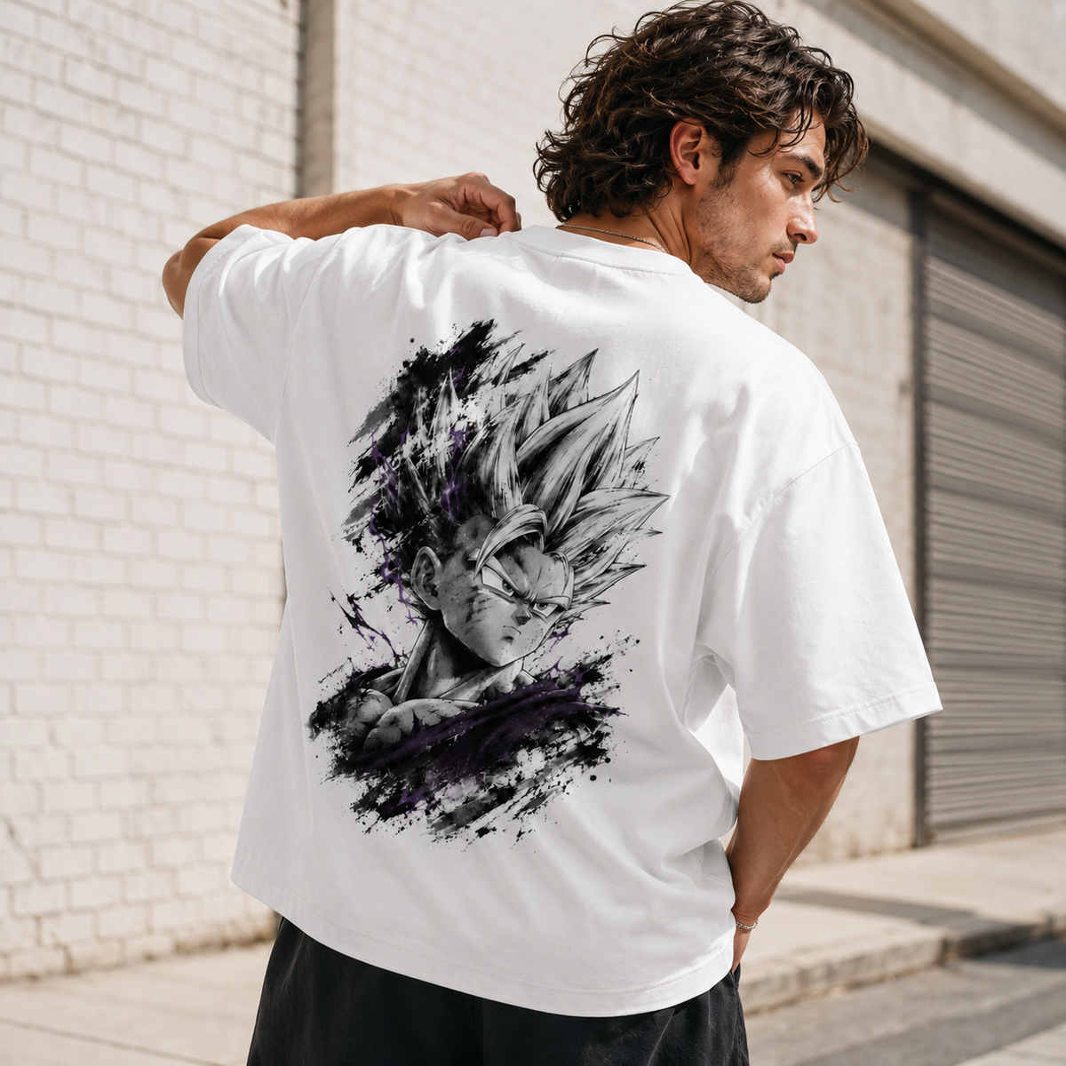 Dragon Ball Anime Graphic Tee - Violet Arc: Gohan Ink Storm
