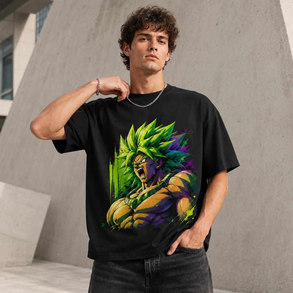 Dragon Ball Anime Graphic Tee - Full Force Roar: Broly Transformation