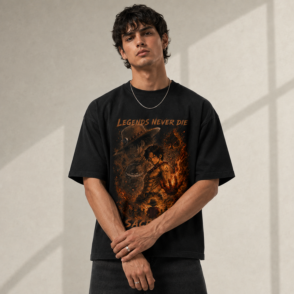 One Piece Anime Graphic Tee - Legends Never Die: Ace, Embers and the Weight of Sacrifice