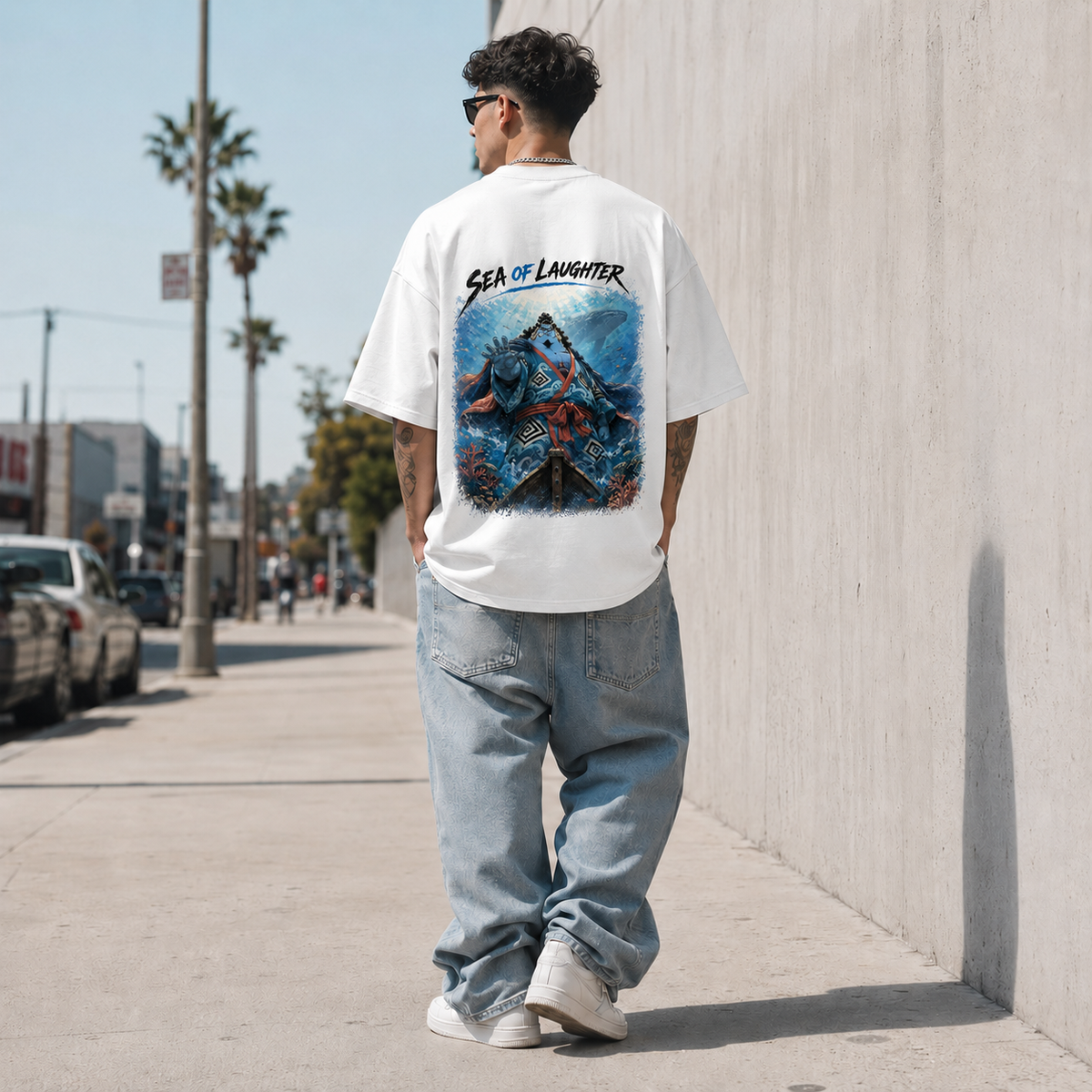 One Piece Anime Graphic Tee - Sea of Laughter: Jinbei and the Weight of Stillness