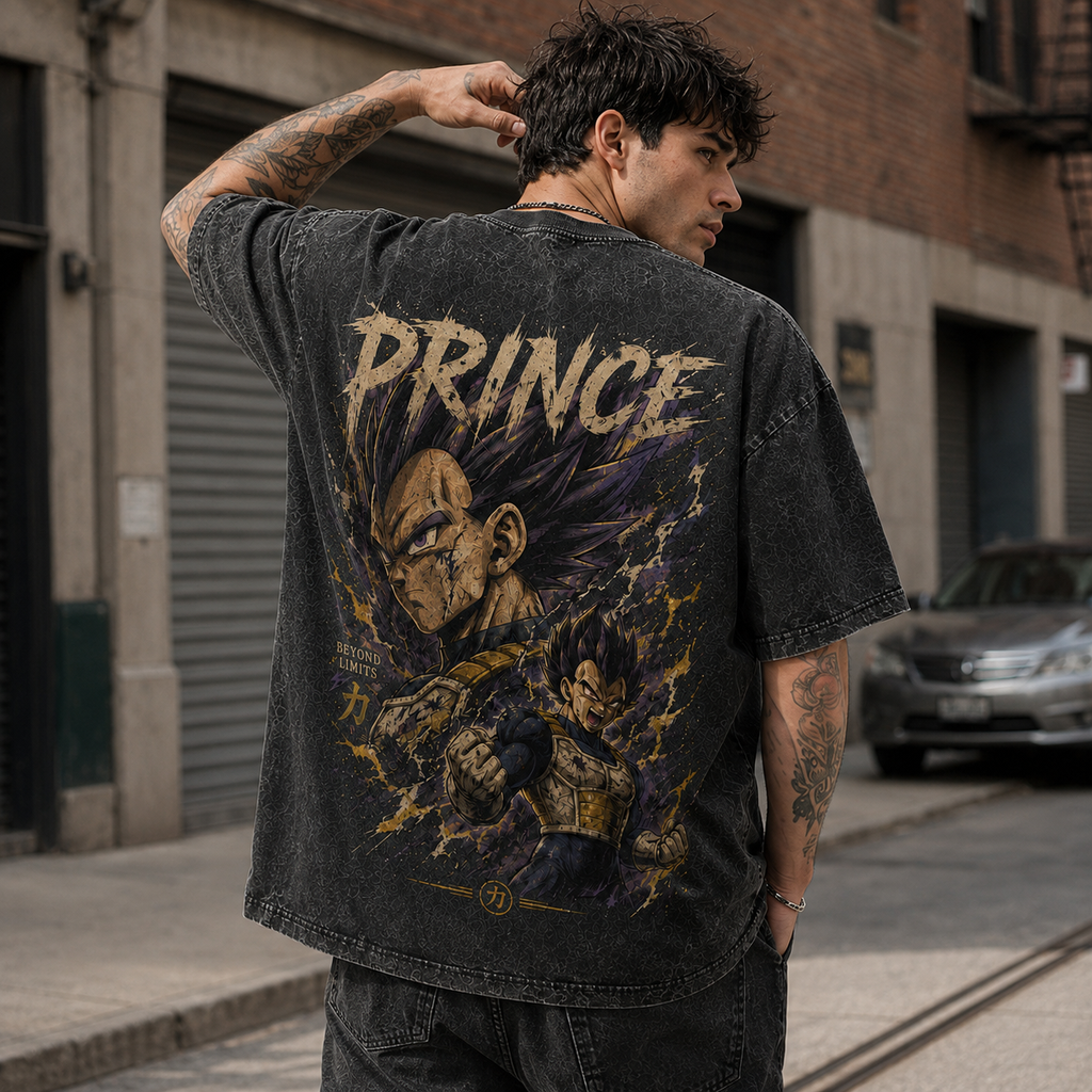 Dragon Ball Anime Graphic Tee - Prince Beyond Limits: Vegeta Battle-Ready