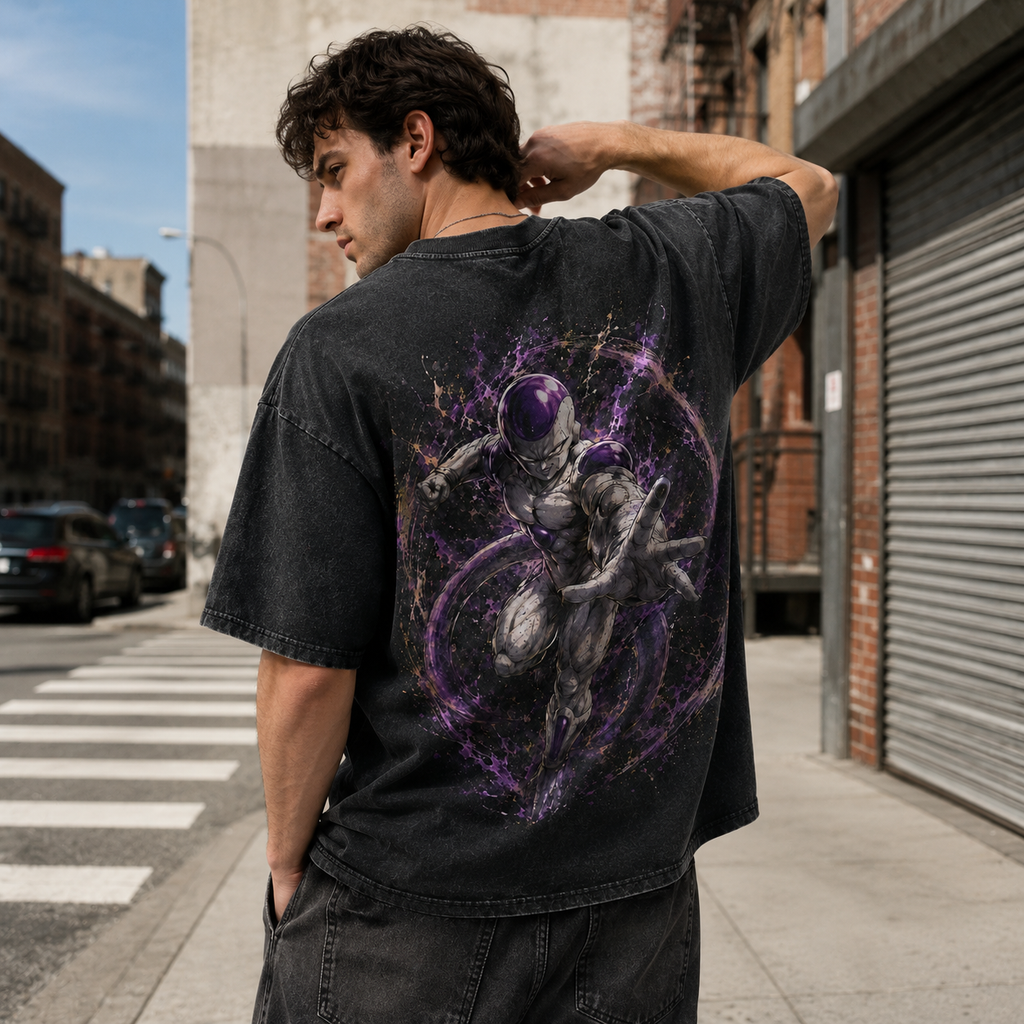 Dragon Ball Anime Graphic Tee - Violet Orbit: Frieza in Full Force, Directional