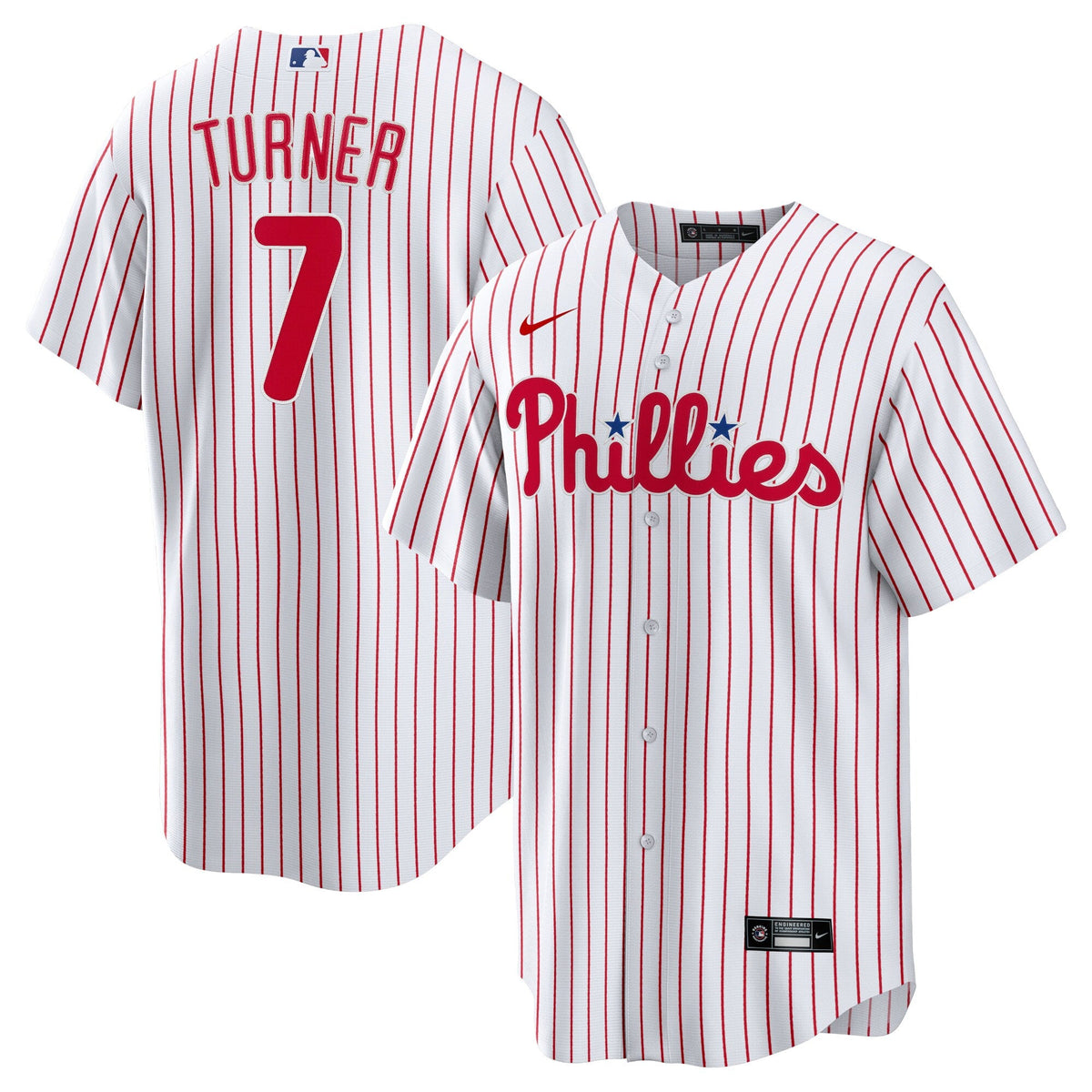 Philadelphia Phillies Trea Turner White Home Replica Player Baseball Jersey