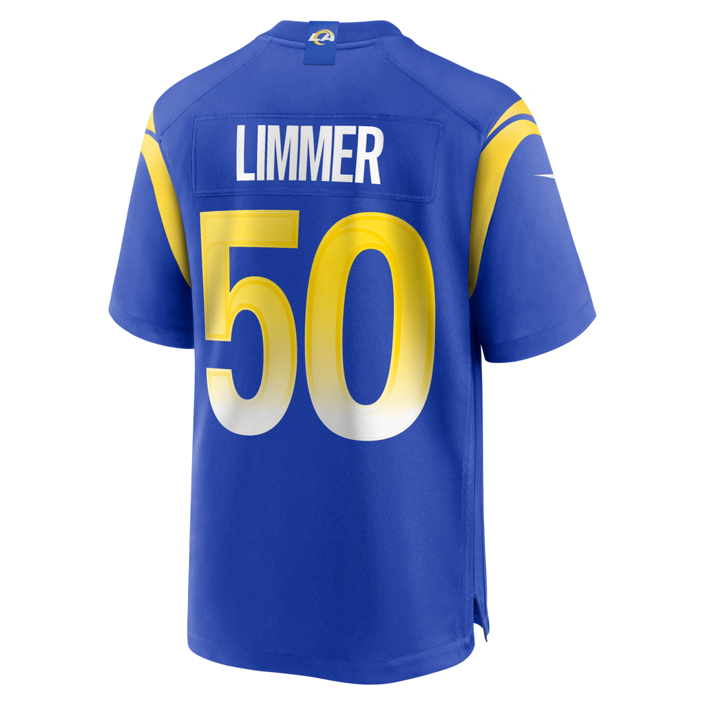 Los Angeles Rams Beaux Limmer Royal Team Game Football Jersey