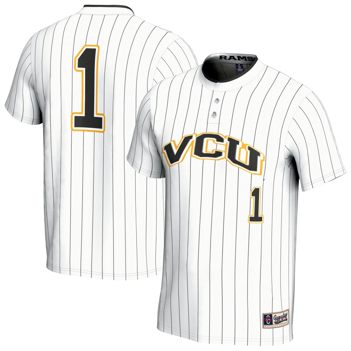 VCU Rams Lightweight Collegiate Softball Fashion Jersey - White