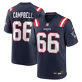 New England Patriots Will Campbell Navy Team Game Football Jersey