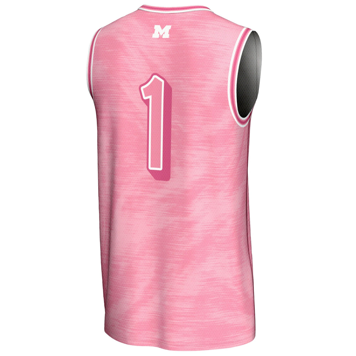 #1 Michigan Wolverines Lightweight Basketball Fashion Jersey - Pink