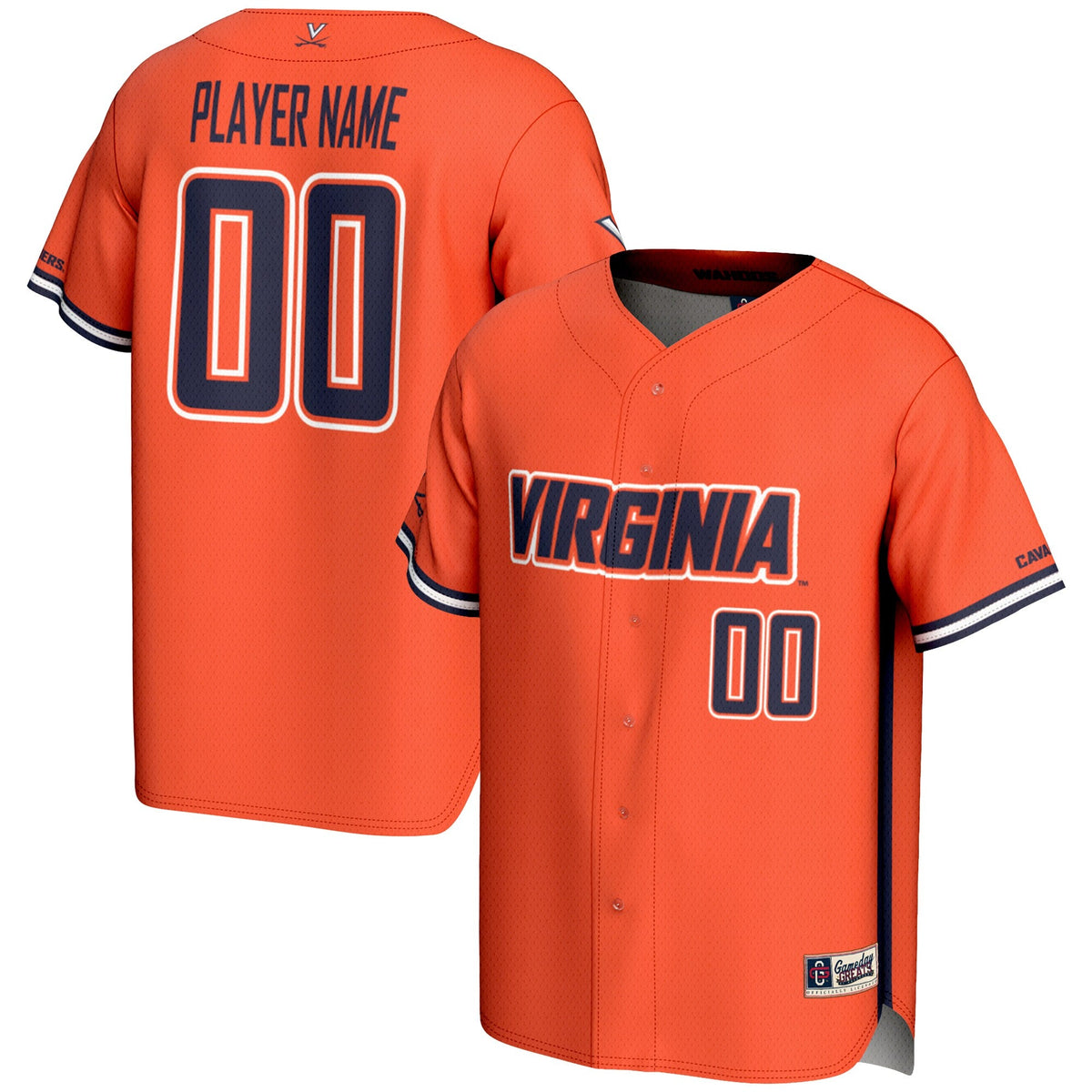 Virginia Cavaliers NIL Pick-A-Player Lightweight Baseball Jersey - Orange