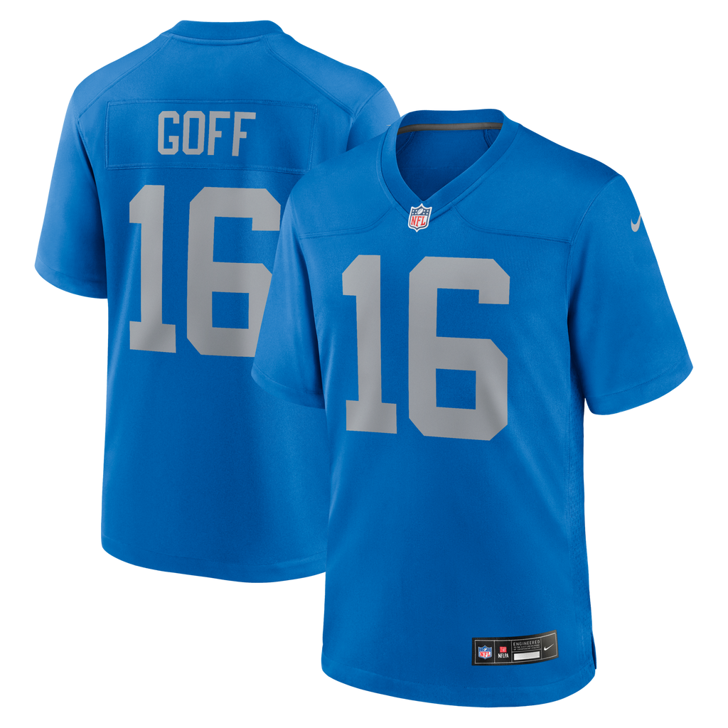 Detroit Lions Jared Goff Blue Alternate Game Football Jersey