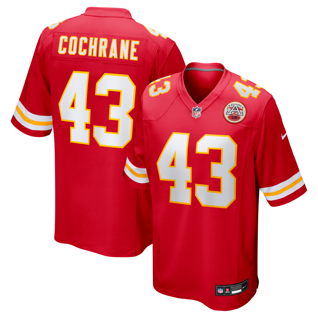 Kansas City Chiefs Jack Cochrane Red Game Player Football Jersey