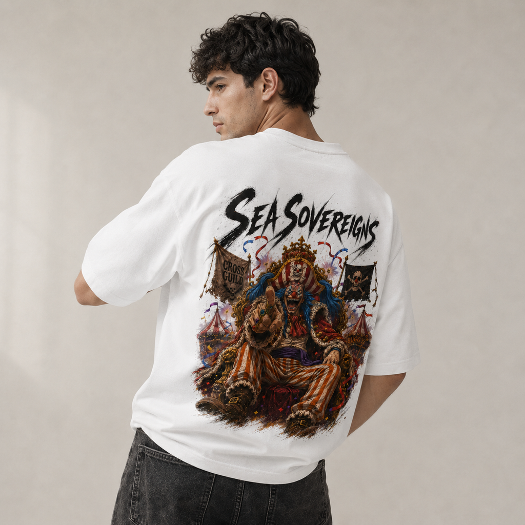 One Piece Anime Graphic Tee - Sea Sovereigns: Buggy Enthroned