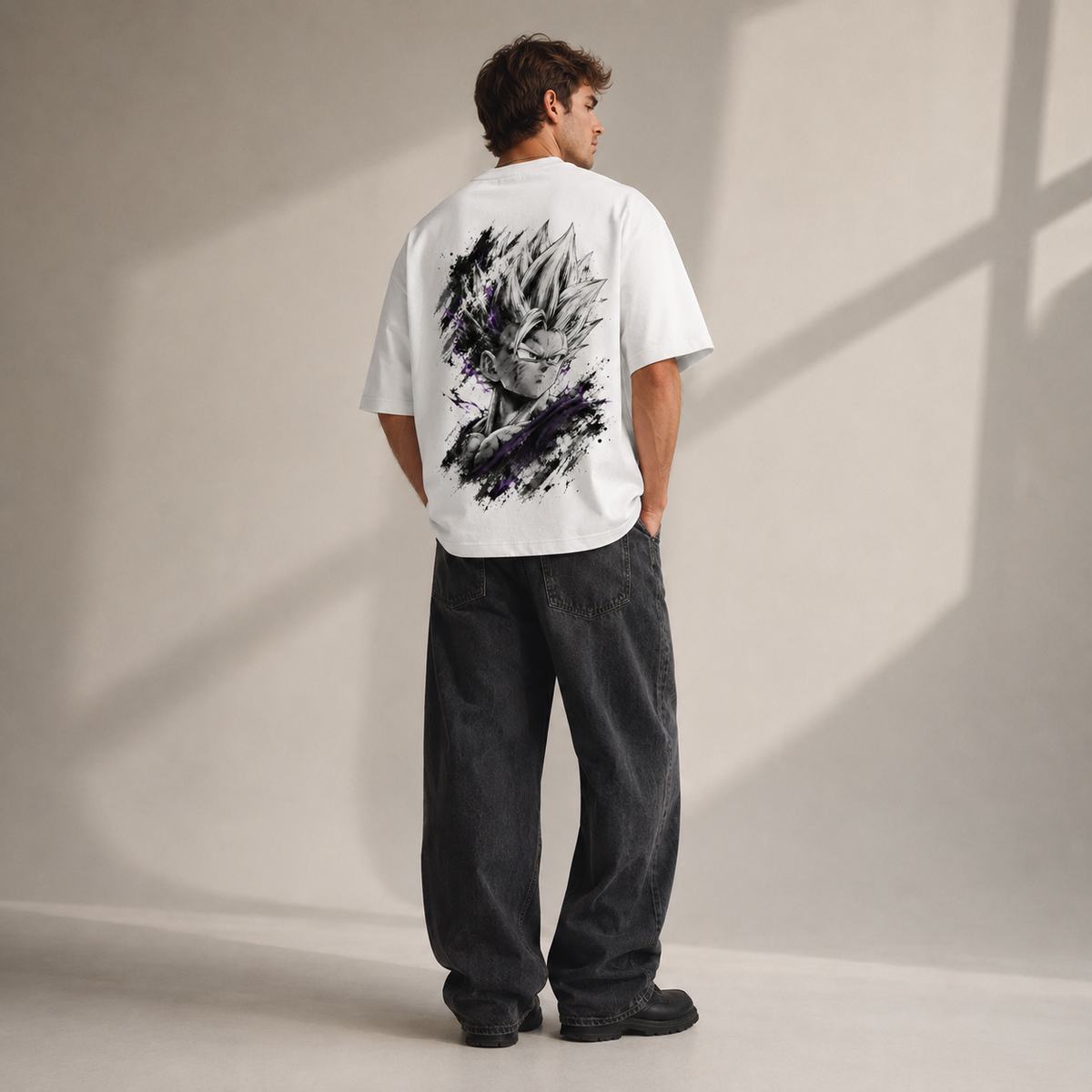 Dragon Ball Anime Graphic Tee - Violet Arc: Gohan Ink Storm