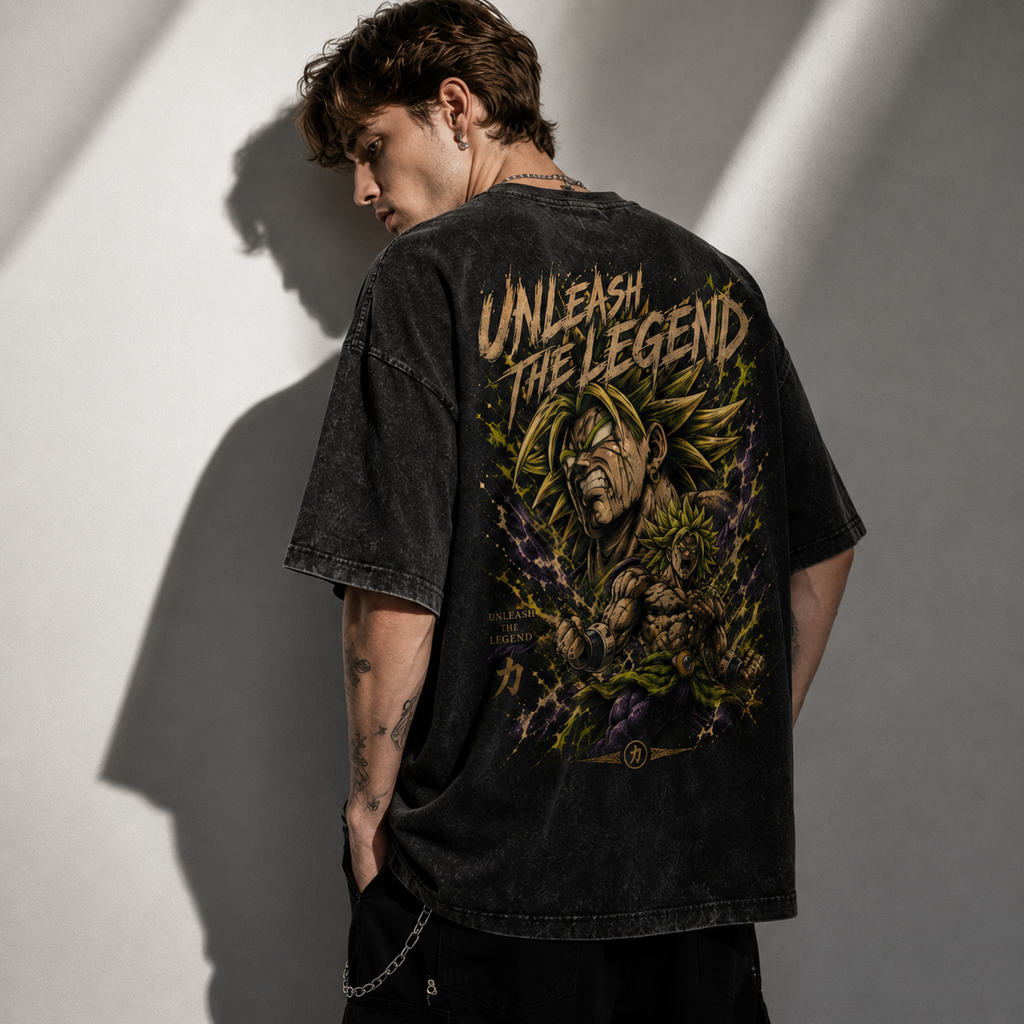 Dragon Ball Anime Graphic Tee - Unleash the Legend: Broly in Explosive Transformation