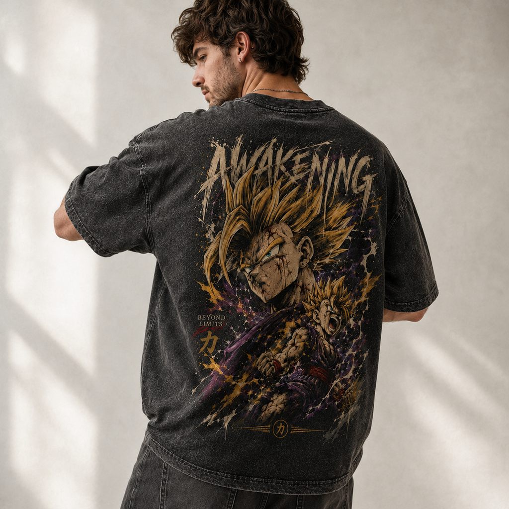 Dragon Ball Anime Graphic Tee - Awakening: Gohan at the Edge of Beyond Limits