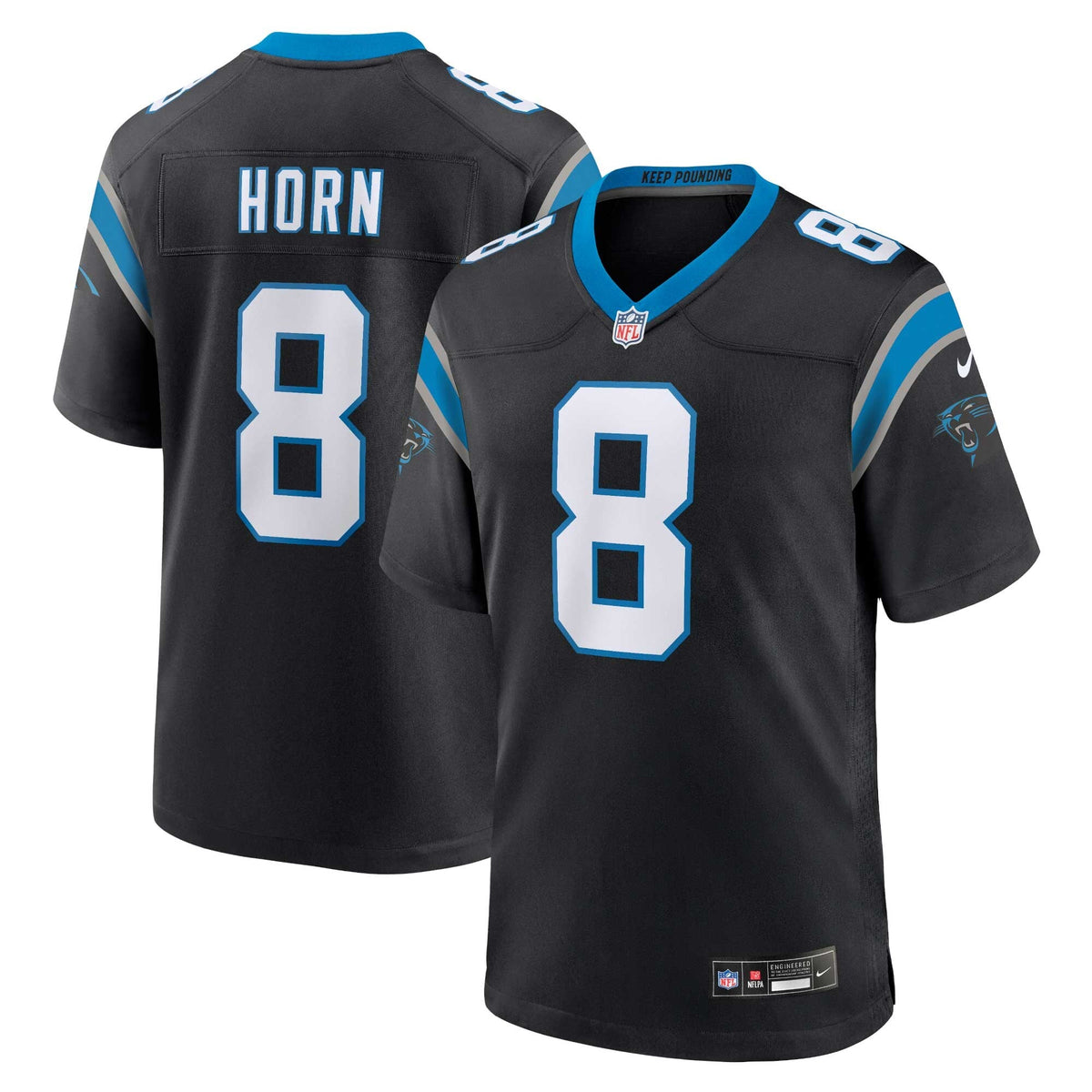 Carolina Panthers Jaycee Horn Black Game Football Jersey
