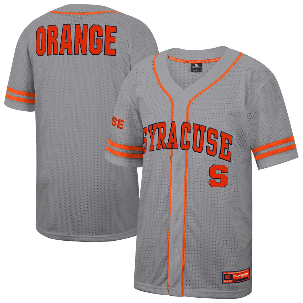 Gray Syracuse Orange Free Spirited Baseball Jersey