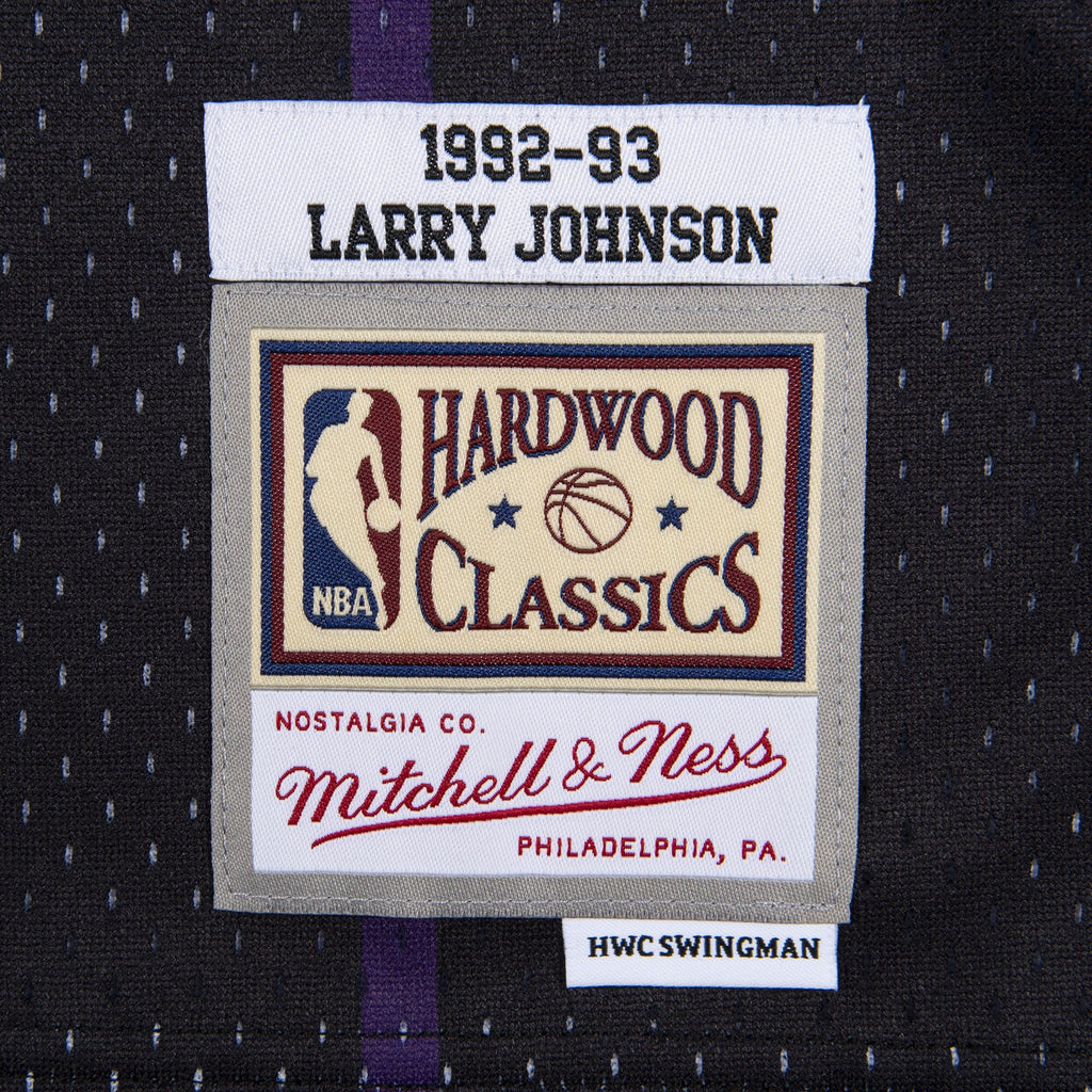 Charlotte Hornets Larry Johnson 1992 Reload Swingman Jersey - Black