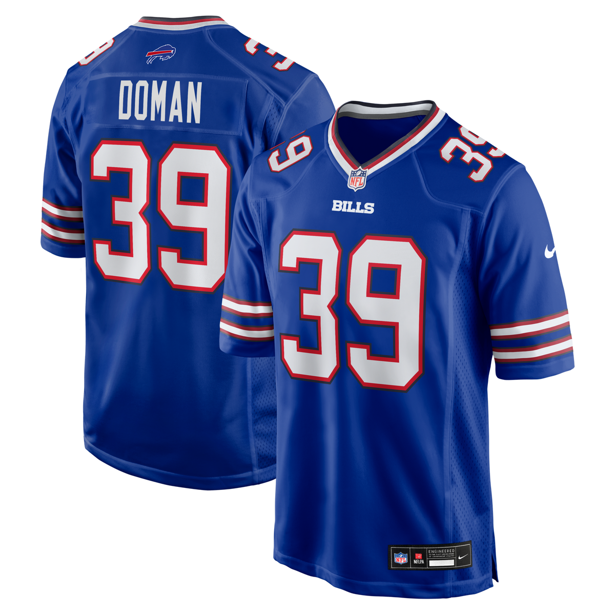 Buffalo Bills Tommy Doman Royal Team Game Football Jersey
