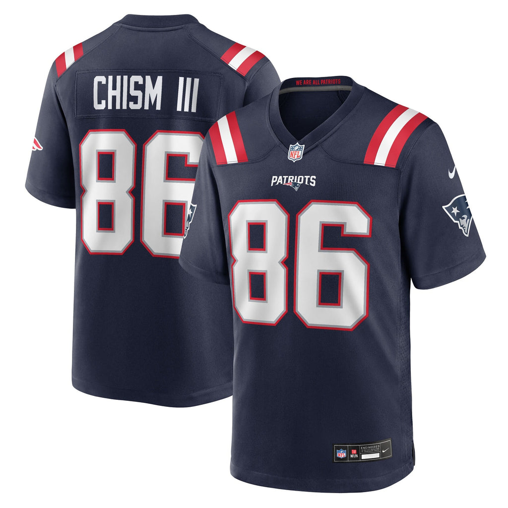 New England Patriots Efton Chism III Navy Team Game Football Jersey