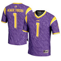 LSU Tigers #1 Purple Highlight Print Football Fashion Jersey