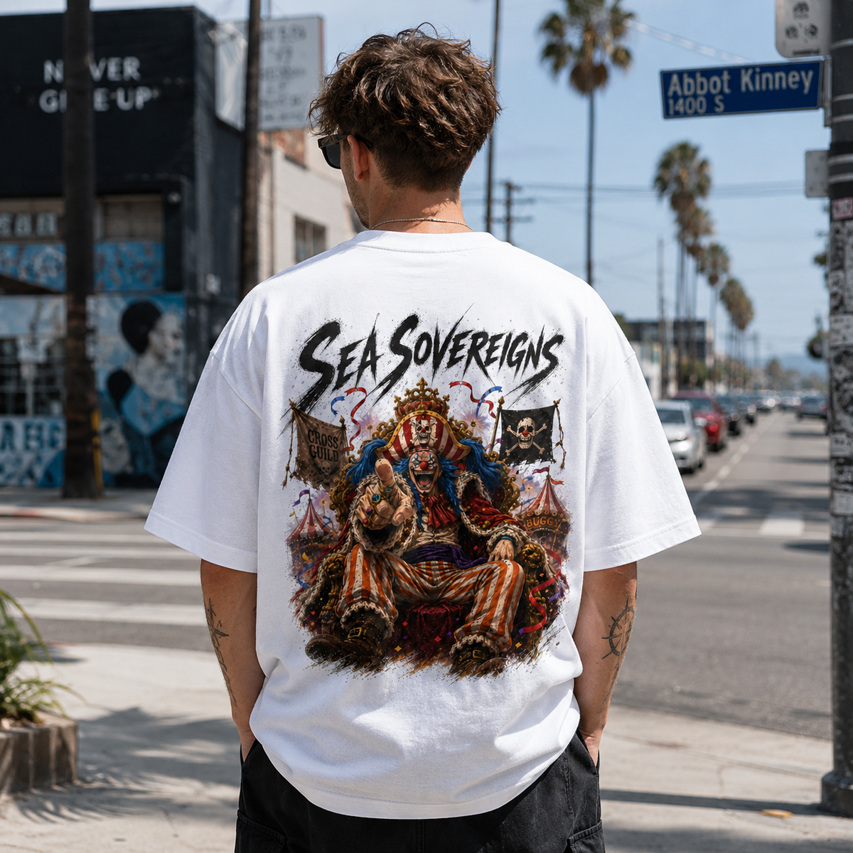 One Piece Anime Graphic Tee - Sea Sovereigns: Buggy Enthroned