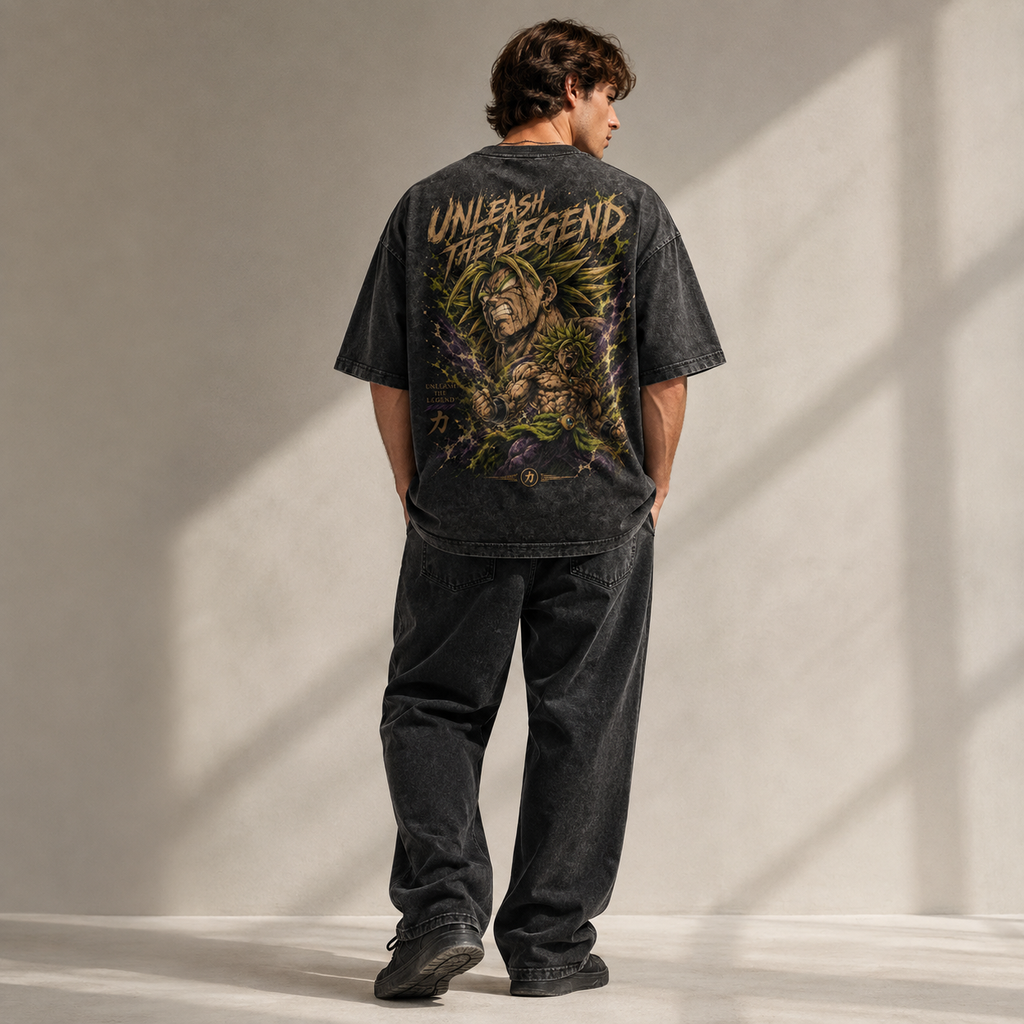 Dragon Ball Anime Graphic Tee - Unleash the Legend: Broly in Explosive Transformation