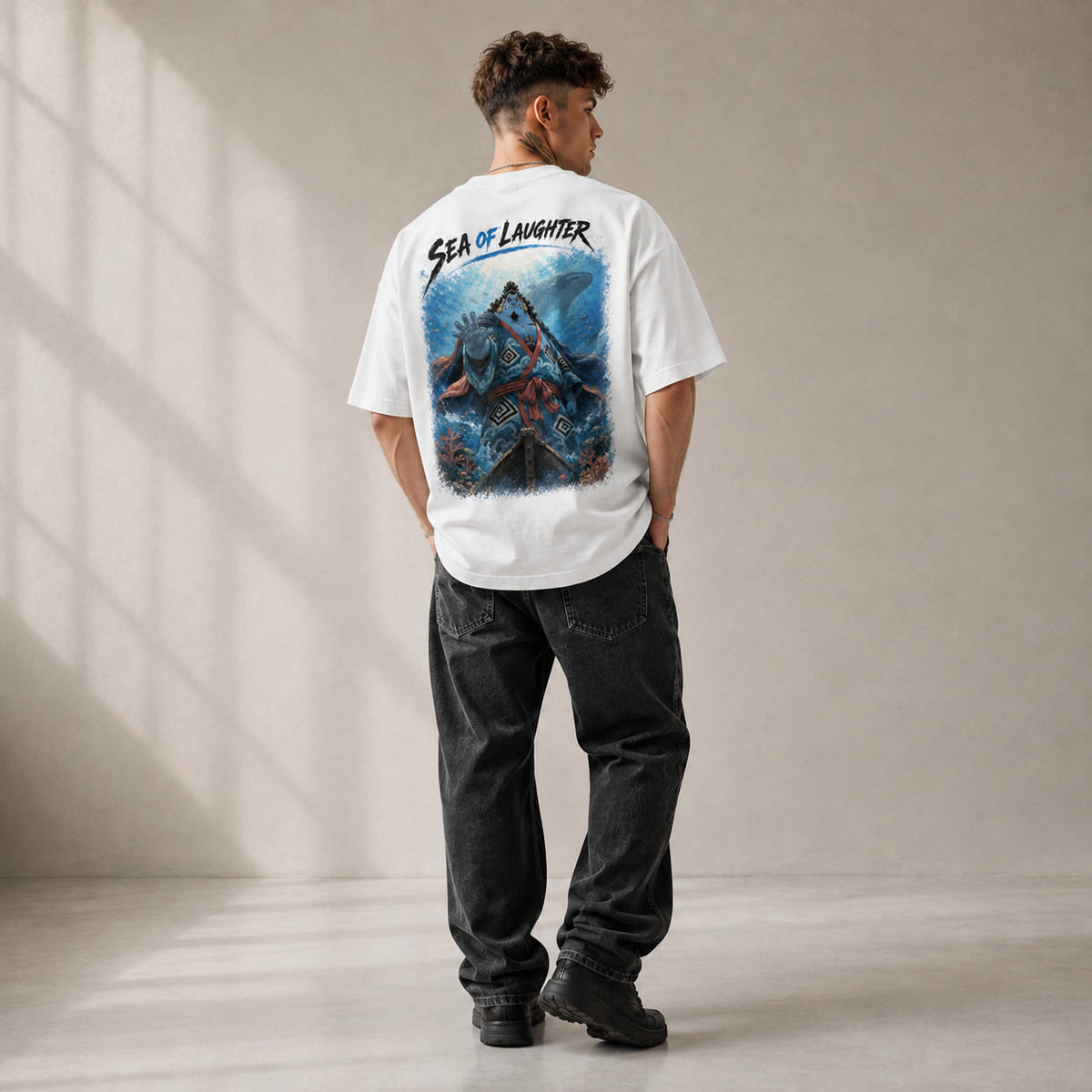 One Piece Anime Graphic Tee - Sea of Laughter: Jinbei and the Weight of Stillness