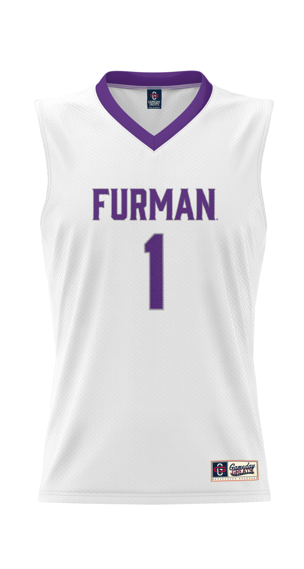 #1 Furman Paladins Lightweight Basketball Jersey - White