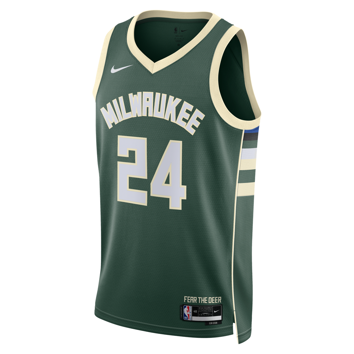 Milwaukee Bucks Icon Edition Swingman Jersey - Hunter Green - Jaime Jaquez Jr.